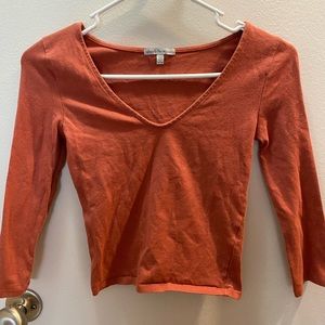 Burnt Orange V-Neck Shirt